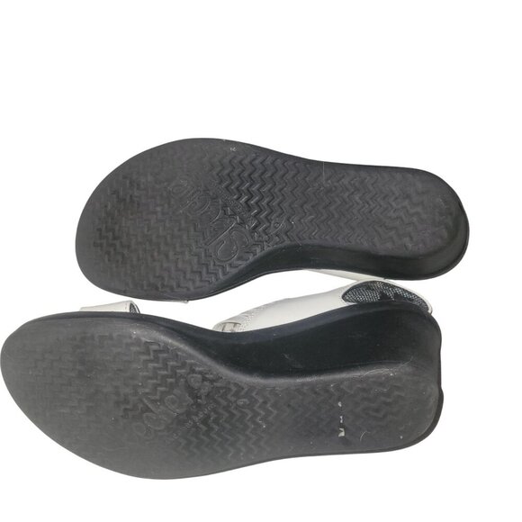 SKETCHER'S Womens White Wedge Sandals Striped Elastic Detail beach coastal comfy - Picture 5 of 6